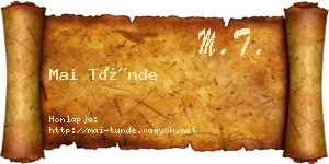 Mai Tünde névjegykártya