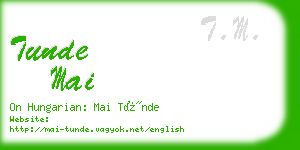 tunde mai business card